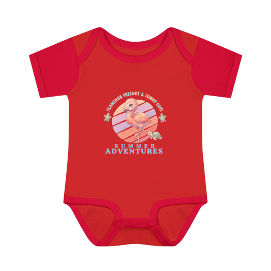 Summer Adventures Flamingo & Turtle - Infant Baby Bodysuit
