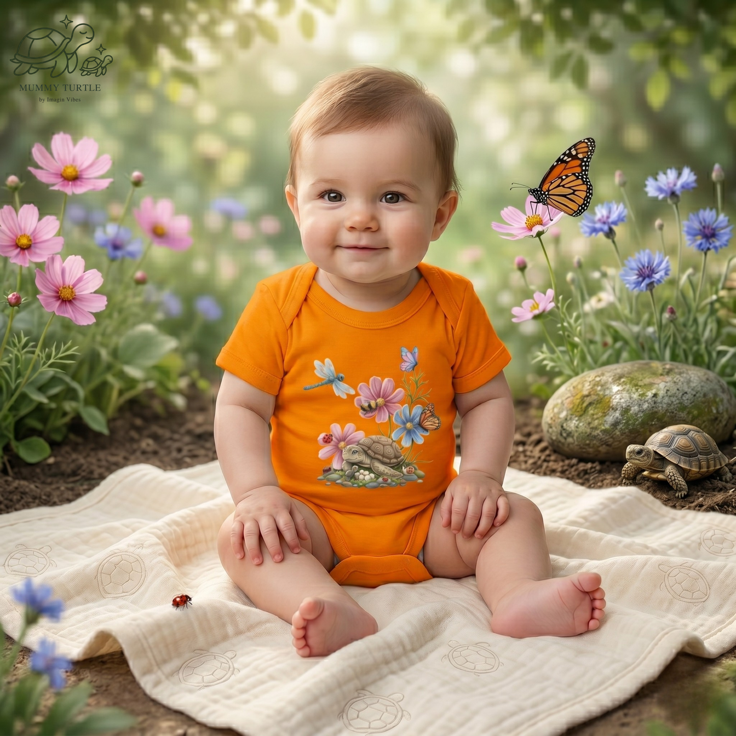 Garden Discoveries Turtle & Friends - Infant Baby Bodysuit