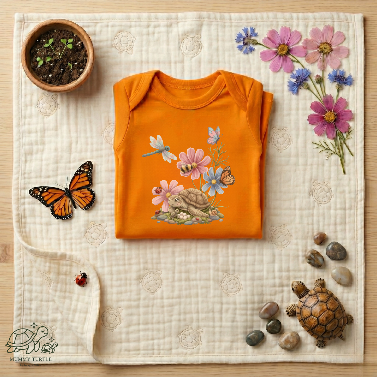 Garden Discoveries Turtle & Friends - Infant Baby Bodysuit