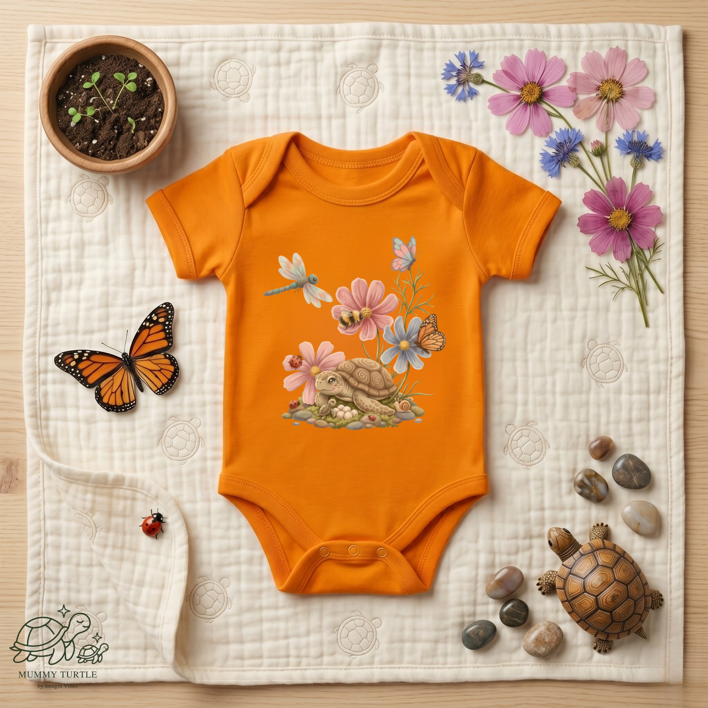 Garden Discoveries Turtle & Friends - Infant Baby Bodysuit