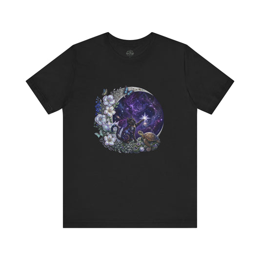 Starlight Wishes Celestial Cat & Turtle - Unisex Jersey Tee