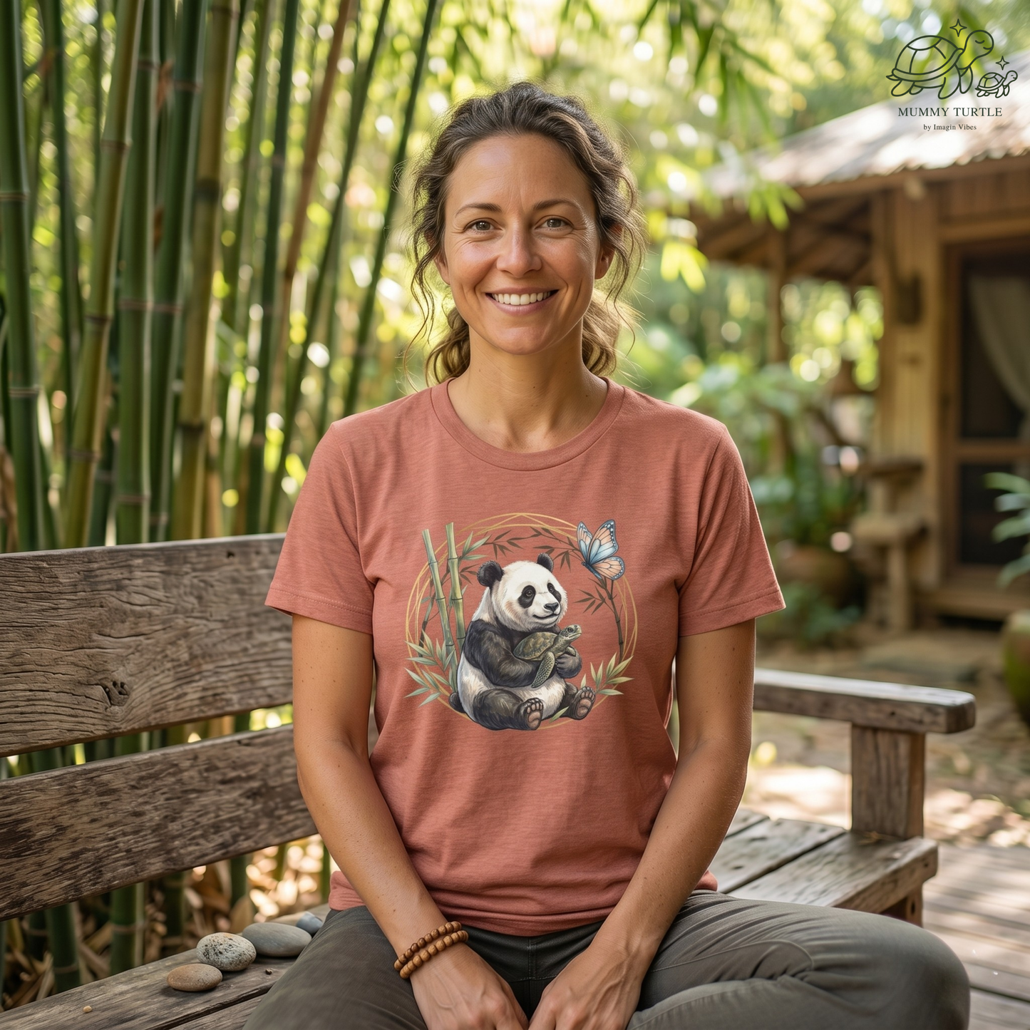 Bamboo Snuggles Panda & Turtle - Unisex Jersey Tee