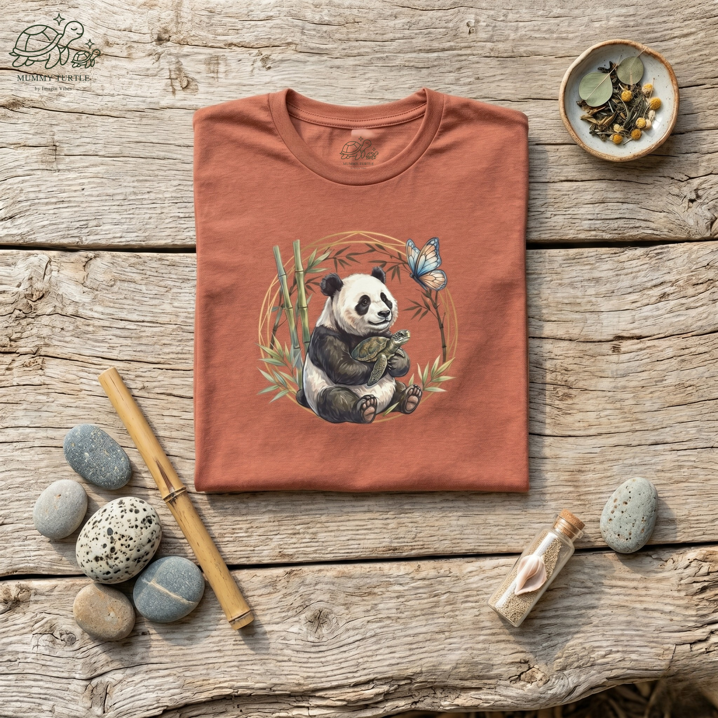 Bamboo Snuggles Panda & Turtle - Unisex Jersey Tee