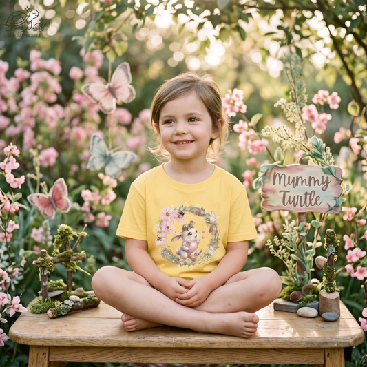 Garden Heart Snuggles Bunny & Turtle - Kids Fine Jersey Tee
