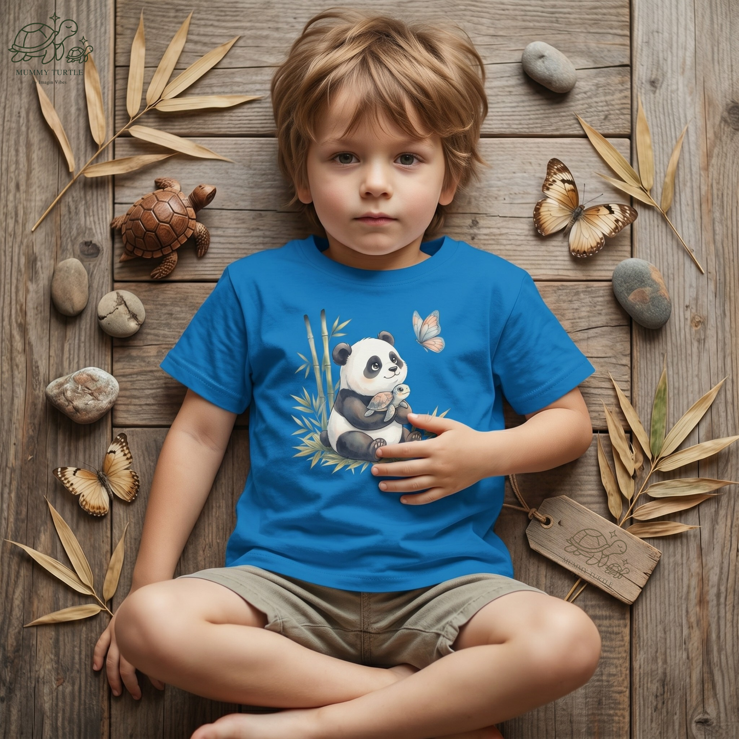 Bamboo Snuggles Panda & Turtle - Kids Fine Jersey Tee