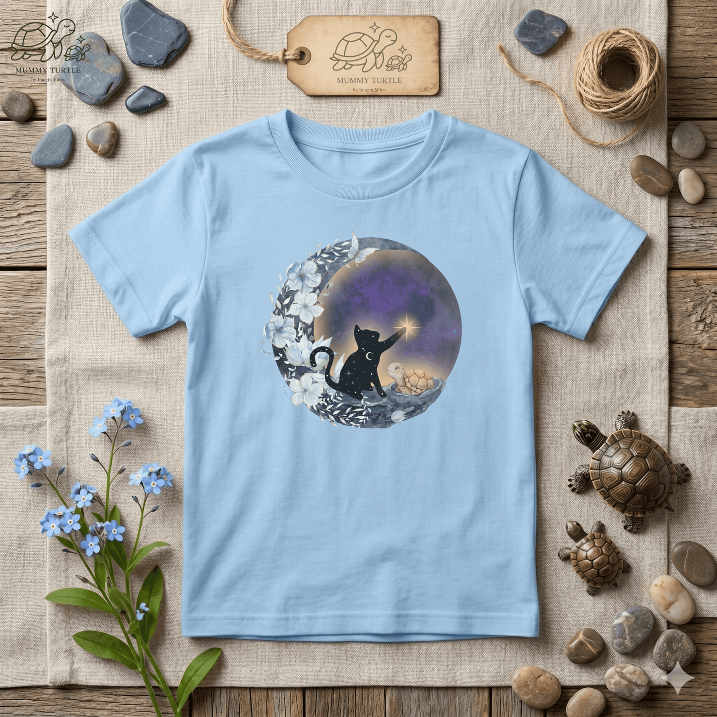Celestial Cat Kids Fine Jersey Tee