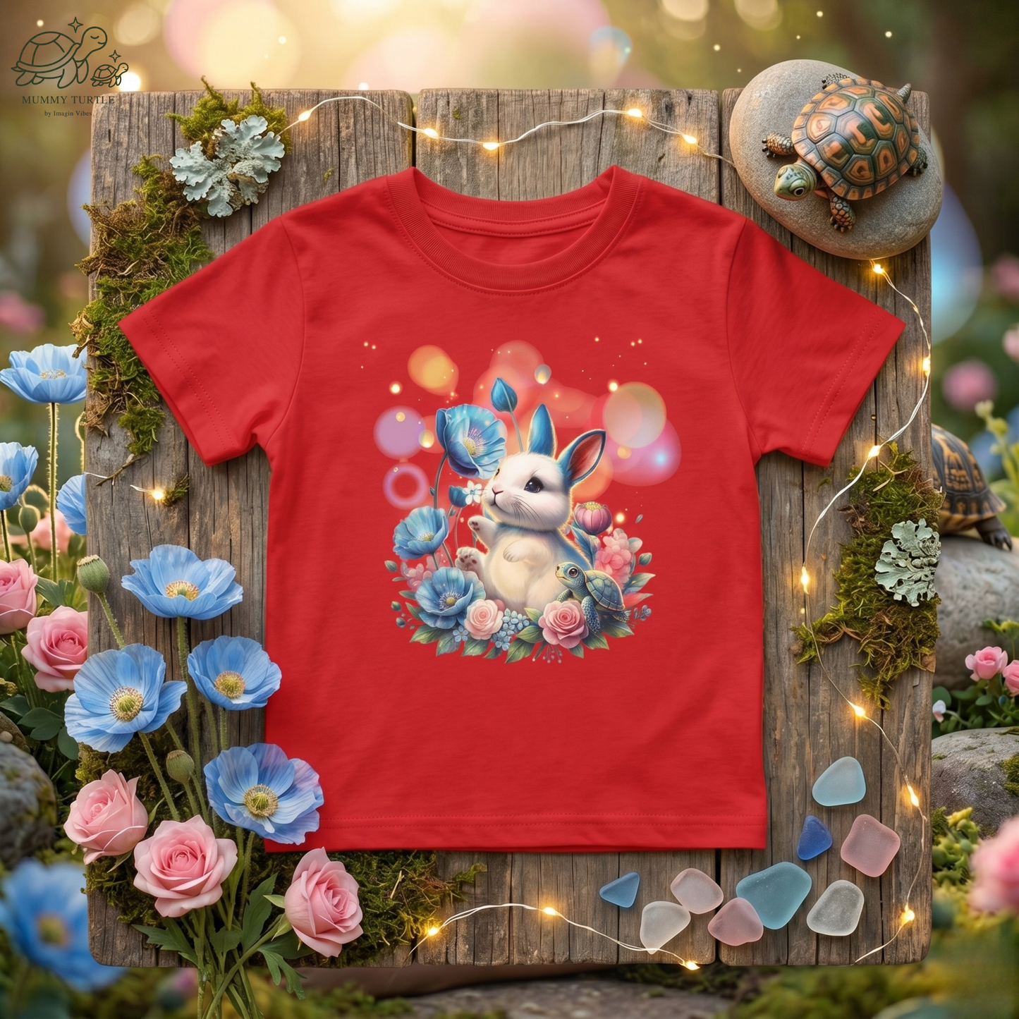 Lantern Festival Bunny & Turtle - Kids Fine Jersey Tee