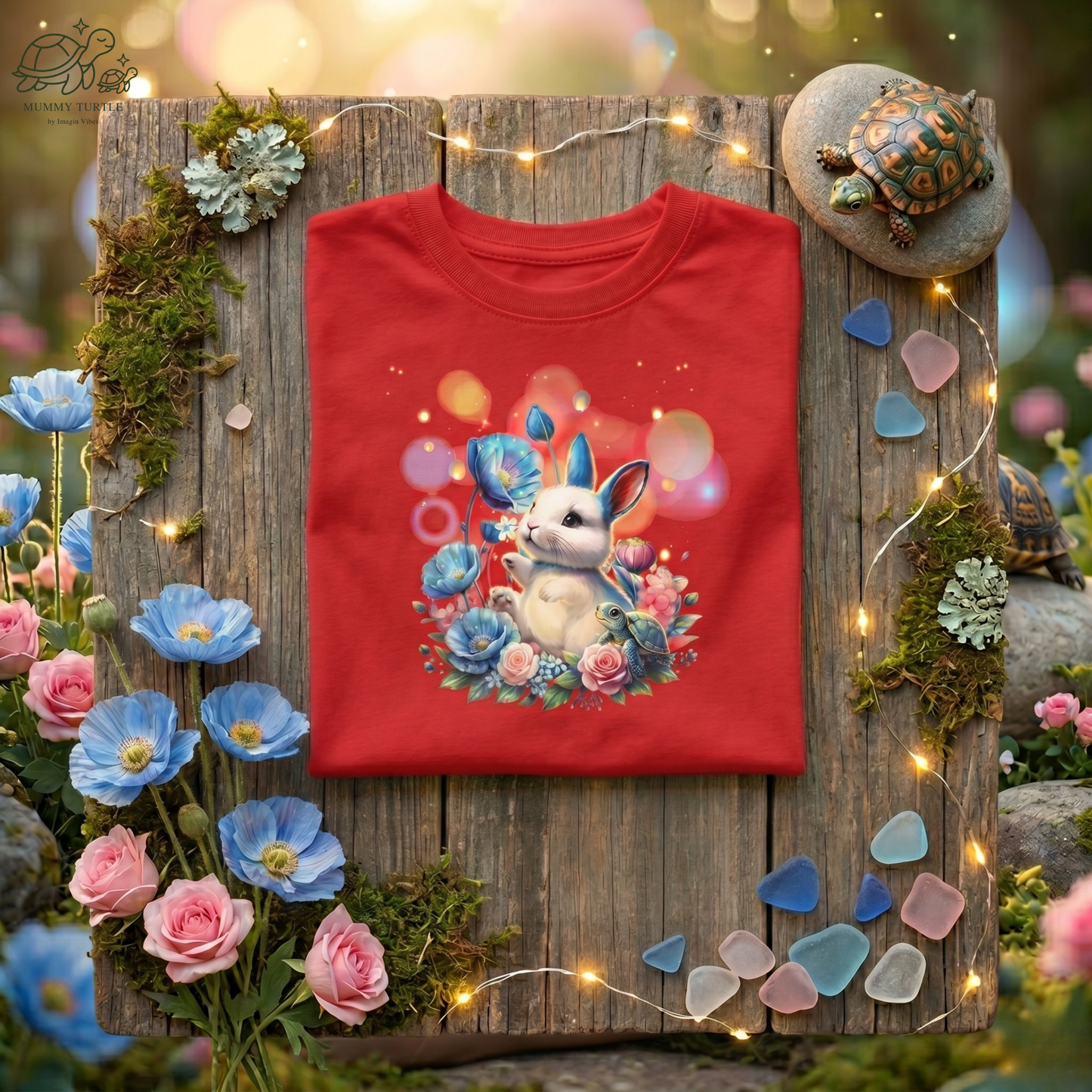 Lantern Festival Bunny & Turtle - Kids Fine Jersey Tee