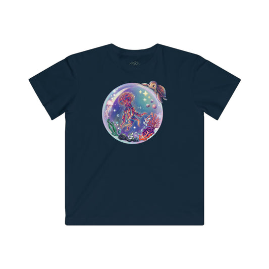 Deep Sea Bubble Jellyfish & Turtle - Kids Fine Jersey Tee