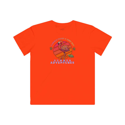 Summer Adventures Flamingo & Turtle - Kids Fine Jersey Tee