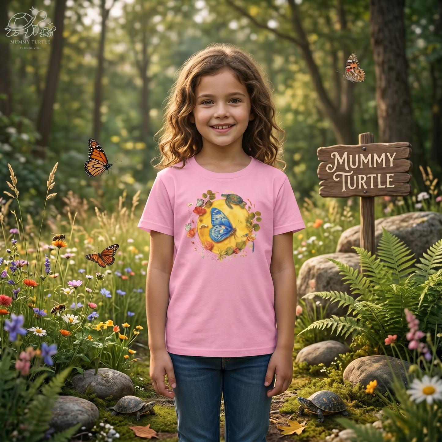 Butterfly Moon Garden - Kids Fine Jersey Tee