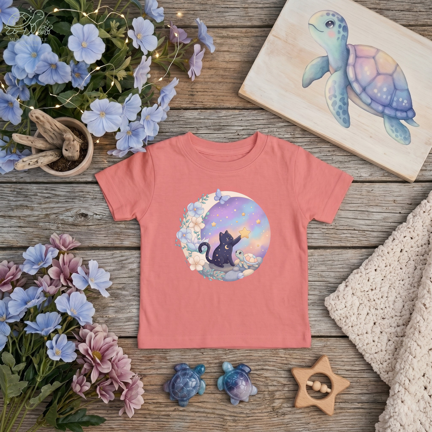 Starlight Wishes Celestial Cat & Turtle - Infant Fine Jersey Tee