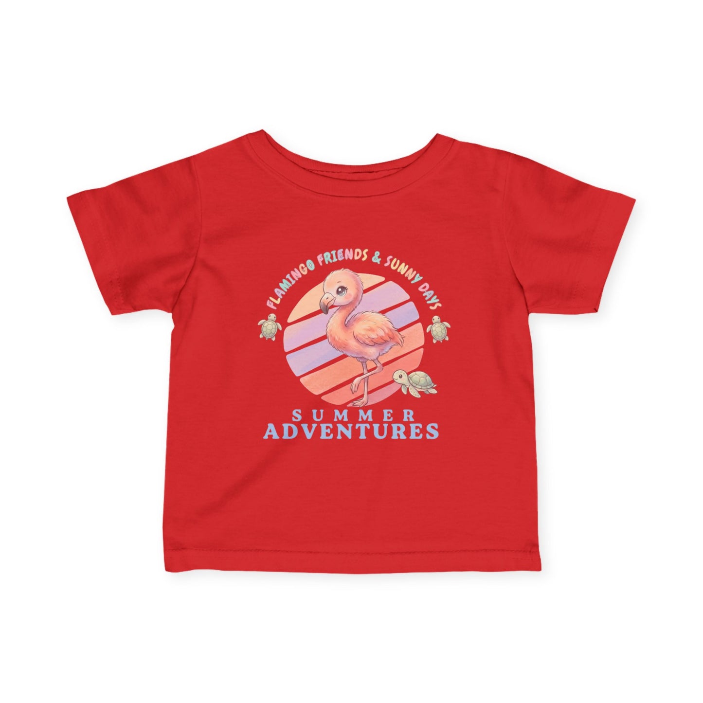 Summer Adventures Flamingo & Turtle - Infant Fine Jersey Tee