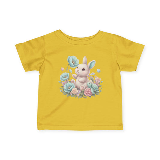 Blue Bunny Blossom Hop - Infant Fine Jersey Tee