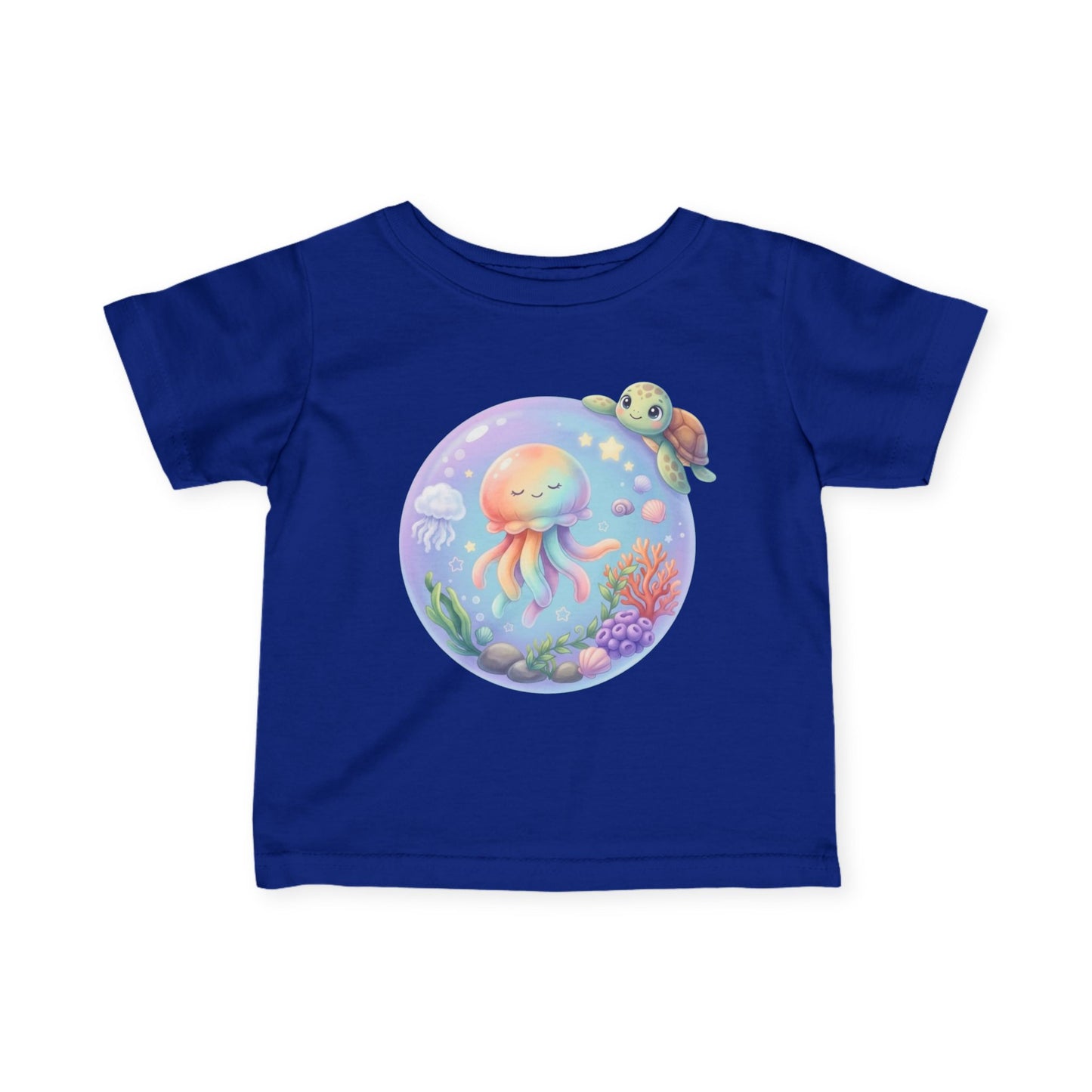 Deep Sea Bubble Jellyfish & Turtle - Infant Fine Jersey Tee