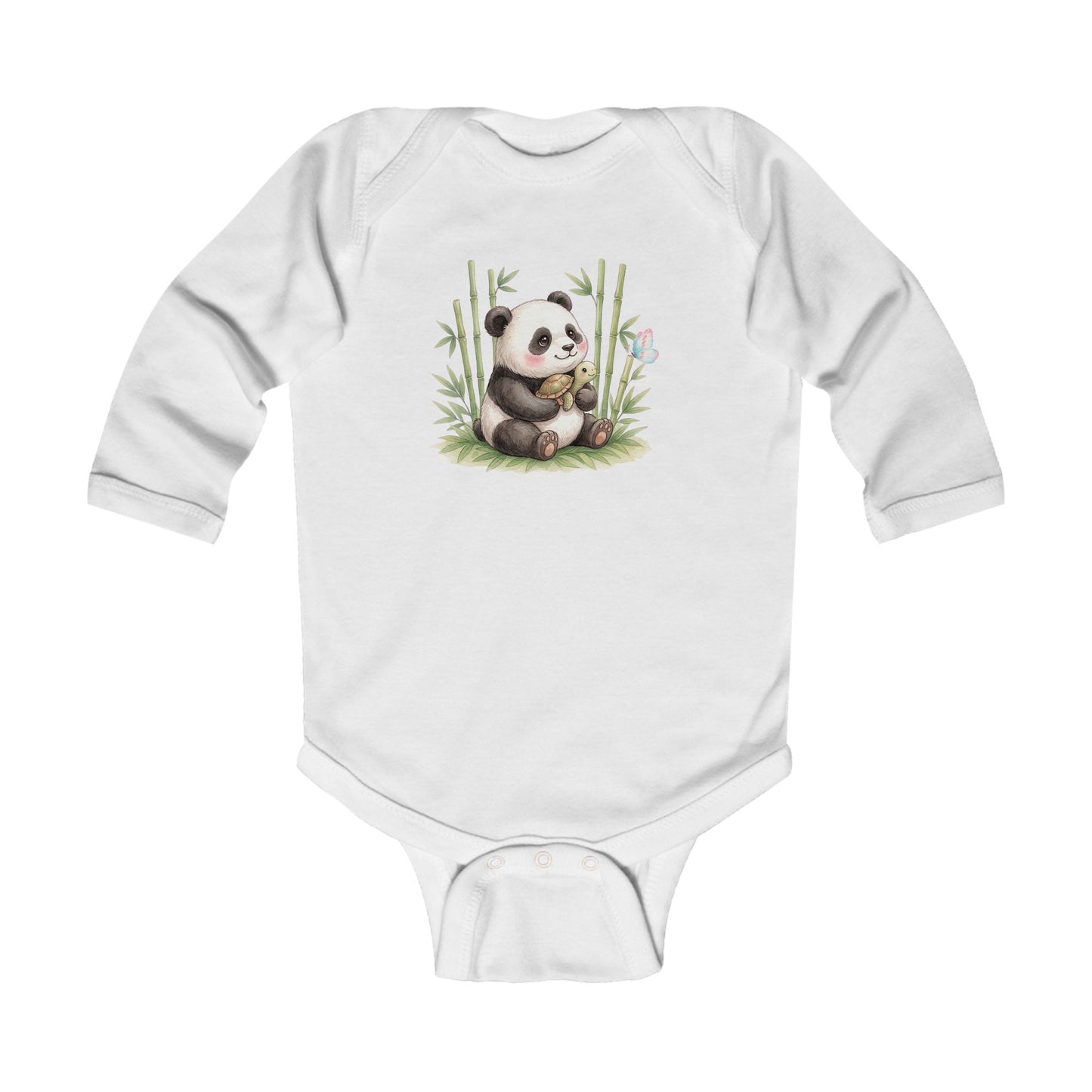 Bamboo Snuggles Panda & Turtle - Infant Long-Sleeve Bodysuit