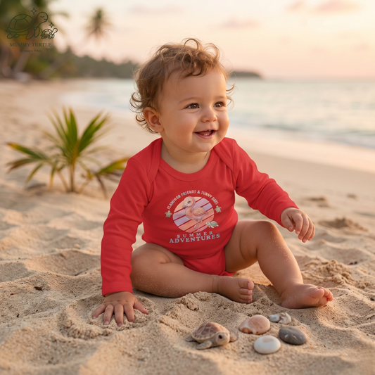 Summer Adventures Flamingo & Turtle - Infant Long-Sleeve Bodysuit