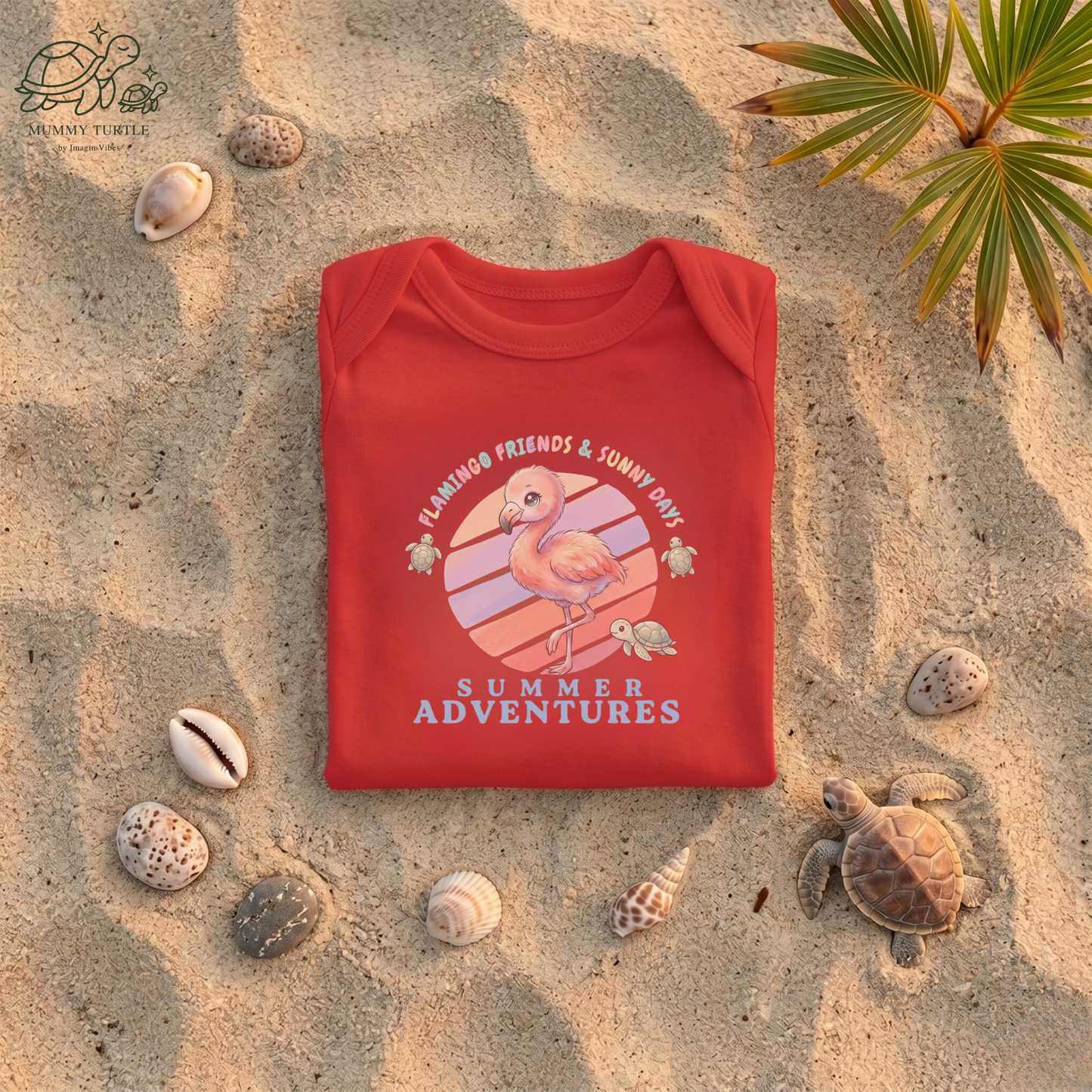 Summer Adventures Flamingo & Turtle - Infant Long-Sleeve Bodysuit