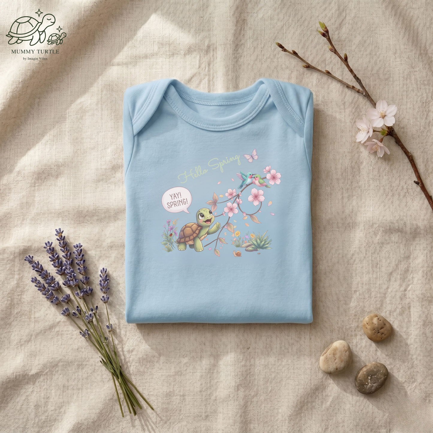 Yay! Spring! Blossoms & Birds - Infant Long-Sleeve Bodysuit