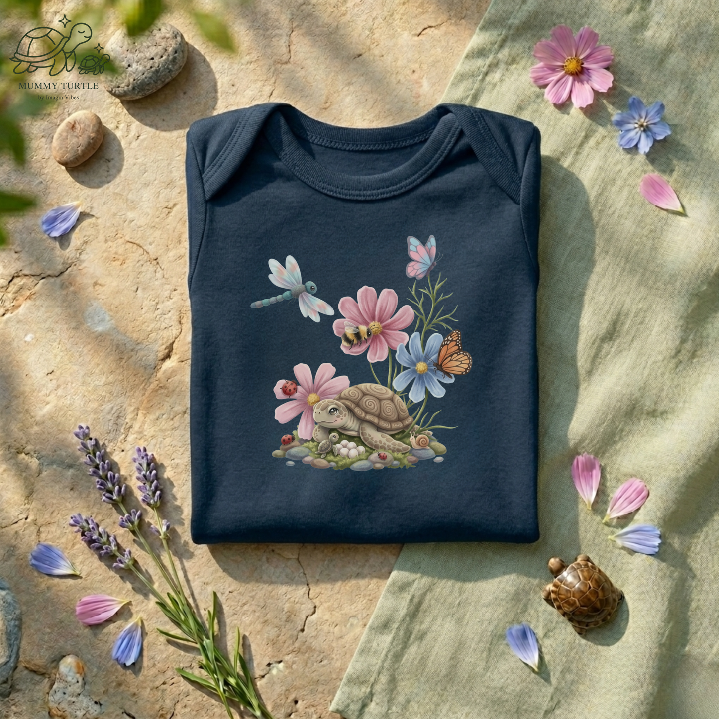 Garden Discoveries Turtle & Friends - Infant Long-Sleeve Bodysuit