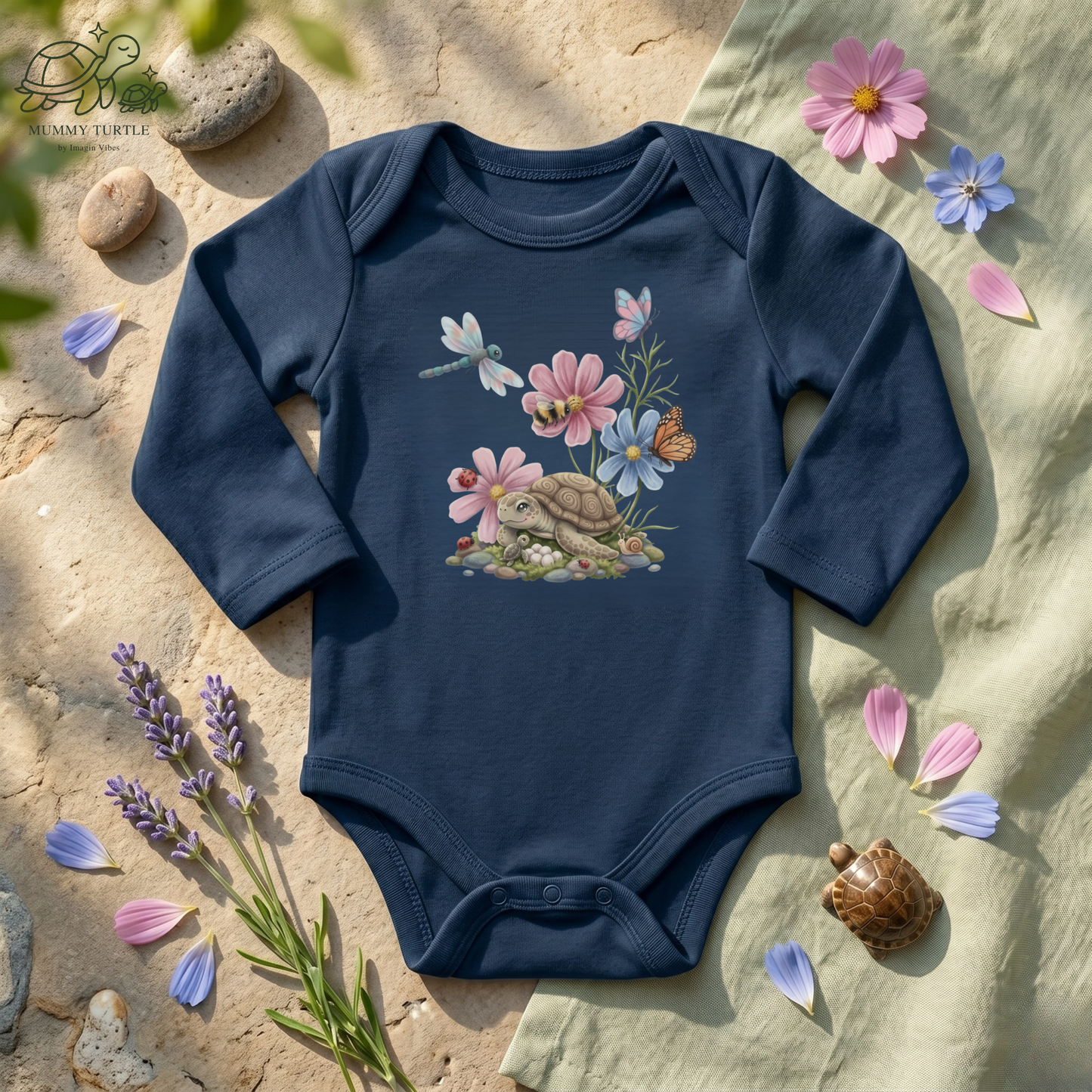 Garden Discoveries Turtle & Friends - Infant Long-Sleeve Bodysuit