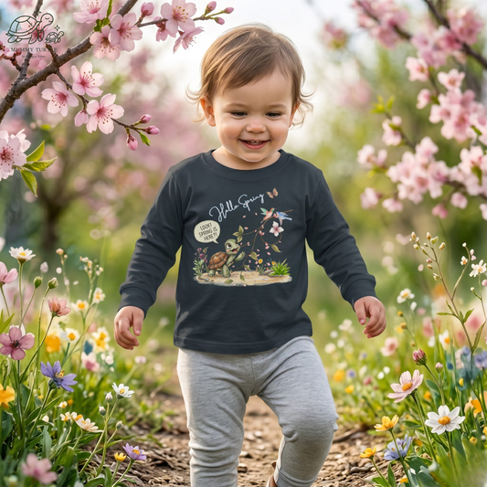 Floral Season Bliss Blossoms & Birds – Toddler Long-Sleeve Tee