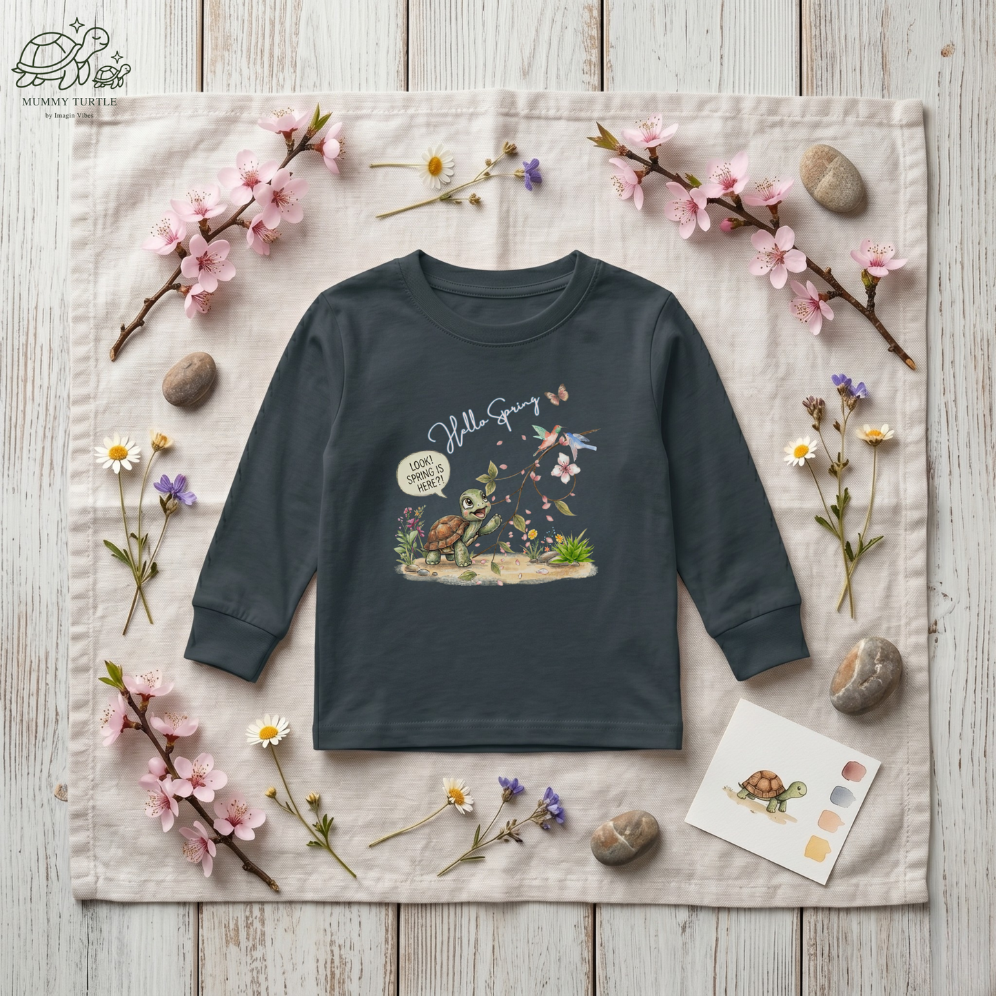 Floral Season Bliss Blossoms & Birds – Toddler Long-Sleeve Tee