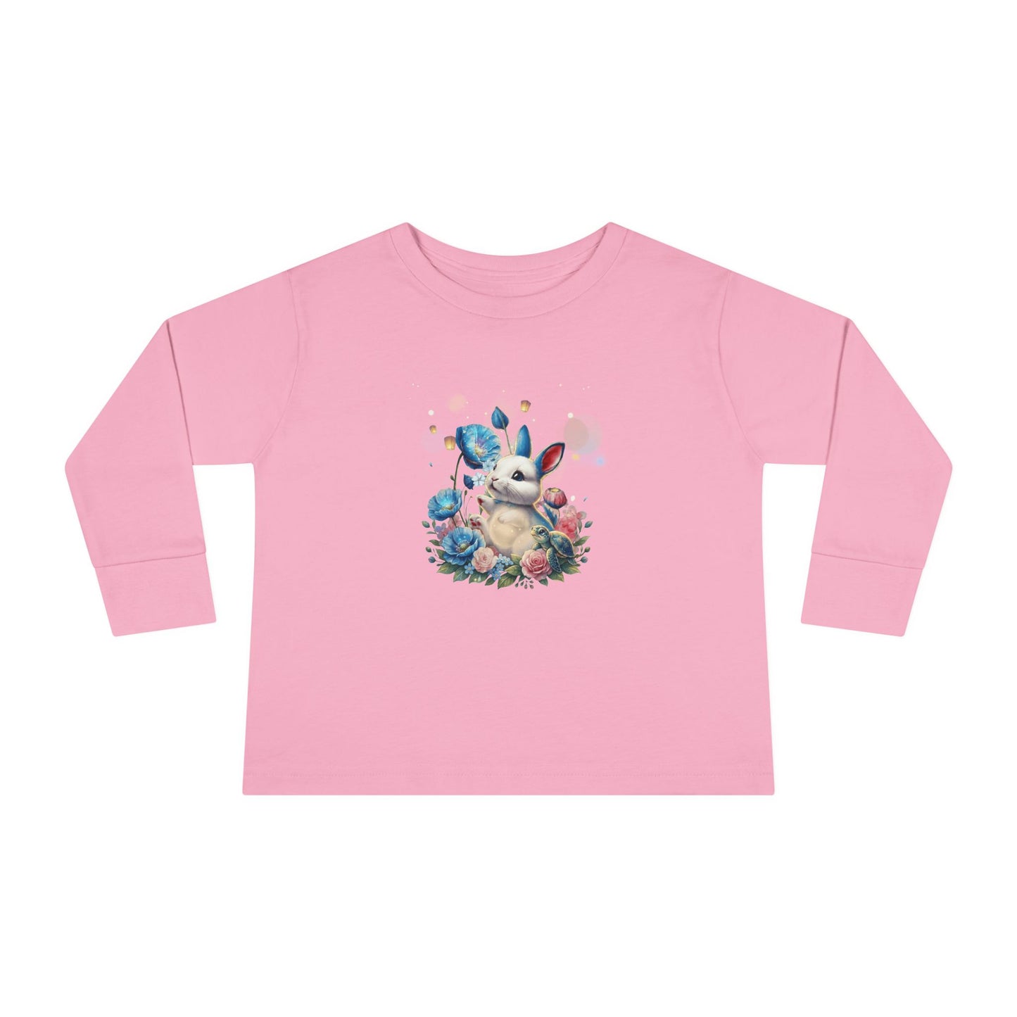 Blue Bunny Blossom Hop – Toddler Long-Sleeve Tee