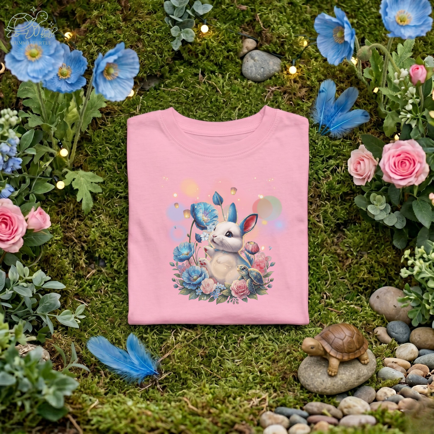Blue Bunny Blossom Hop – Toddler Long-Sleeve Tee