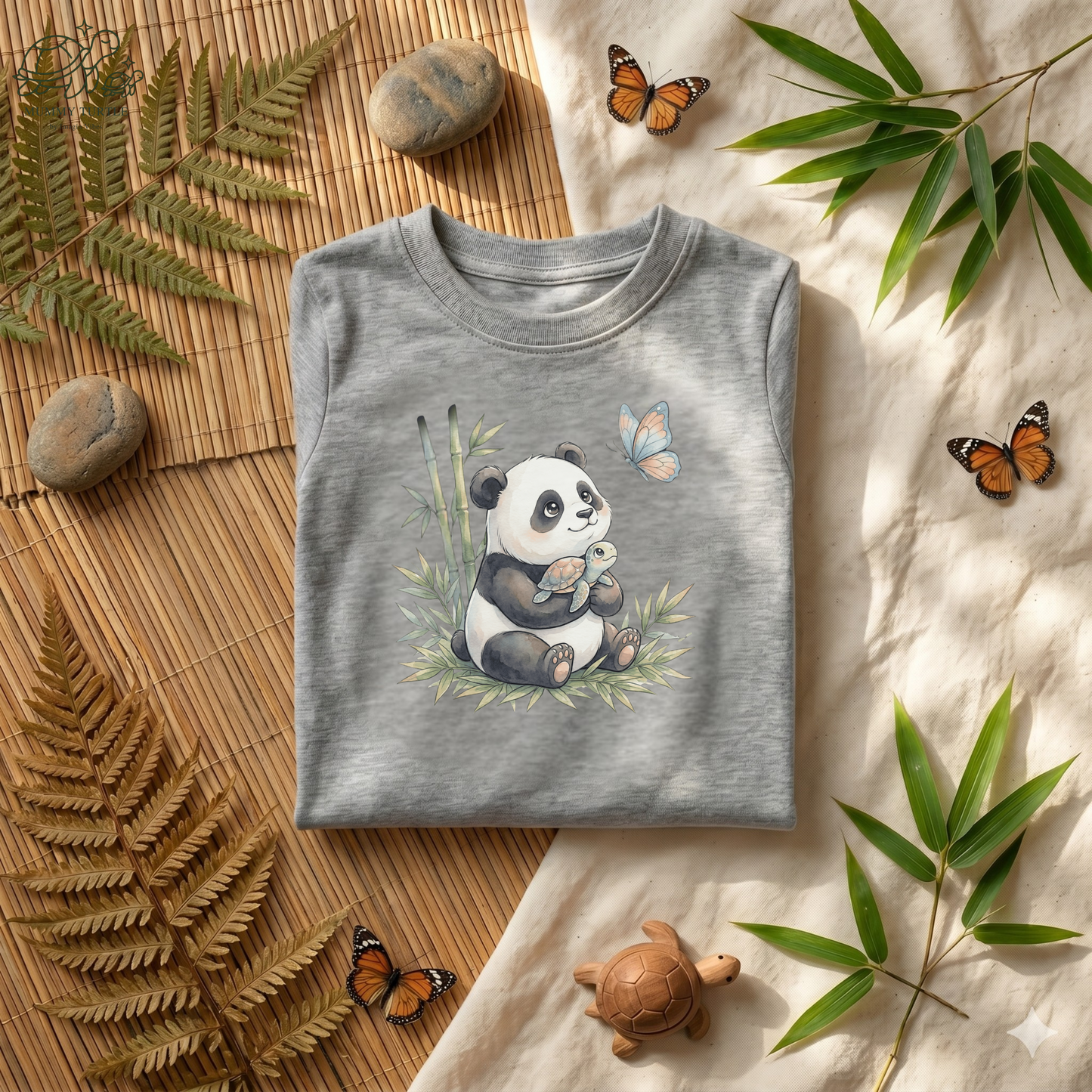 Bamboo Snuggles Panda & Turtle – Toddler Long-Sleeve Tee