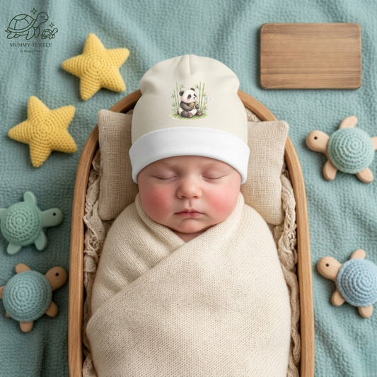 Bamboo Snuggles Panda & Turtle – Infant Beanie