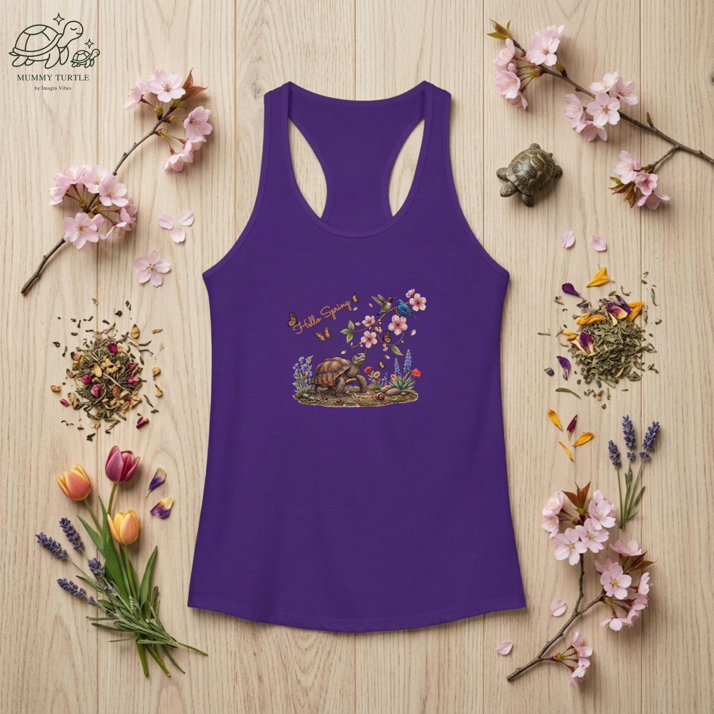 Hello Spring Blossom - Women's Racerback Tank Top