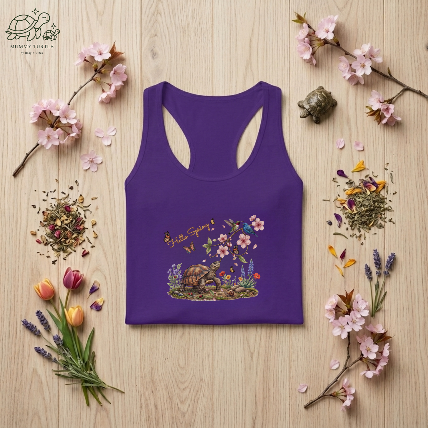 Hello Spring Blossom - Women's Racerback Tank Top