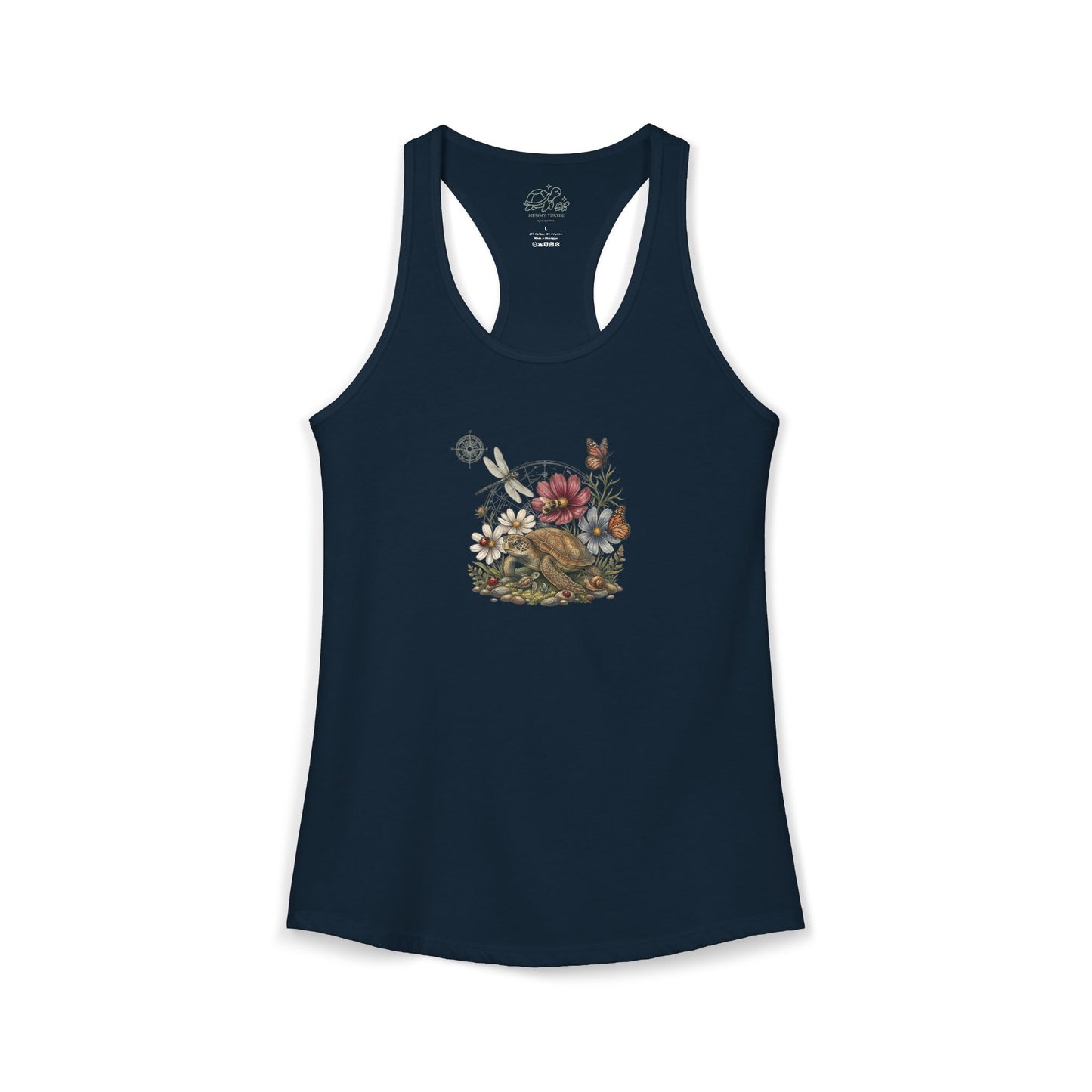 Wildflower Bouquet Turtle - Women's Racerback Tank Top