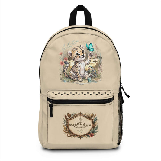 Savannah Safari Kids Explorer Backpack showcasing a playful leopard design, perfect as a safari backpack for kids.