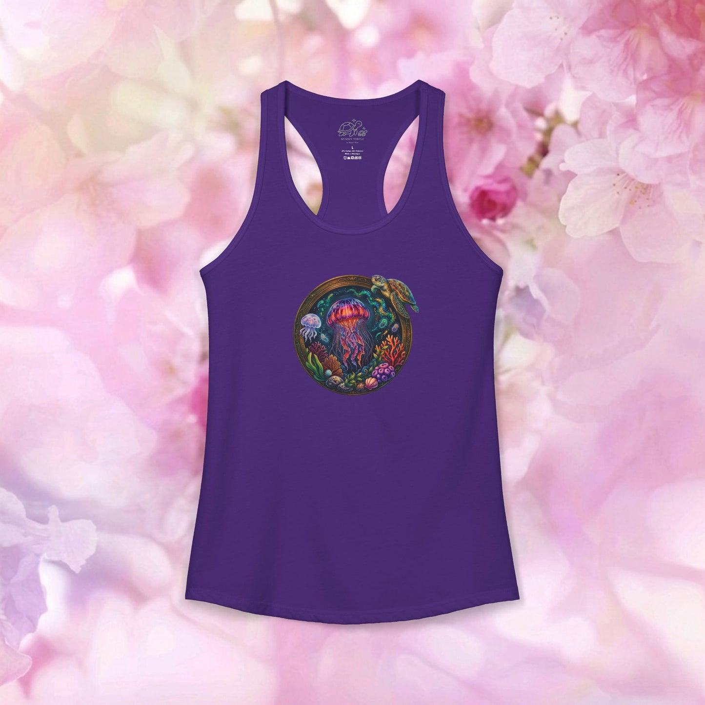 Deep Sea Explorer Jellyfish & Turtle - Women's Racerback Tank Top