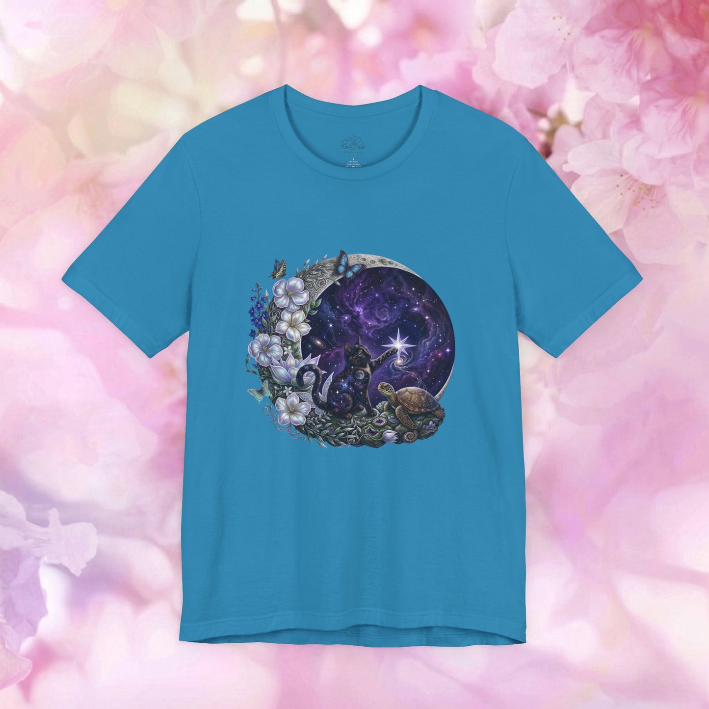 Starlight Wishes Celestial Cat & Turtle - Unisex Jersey Tee