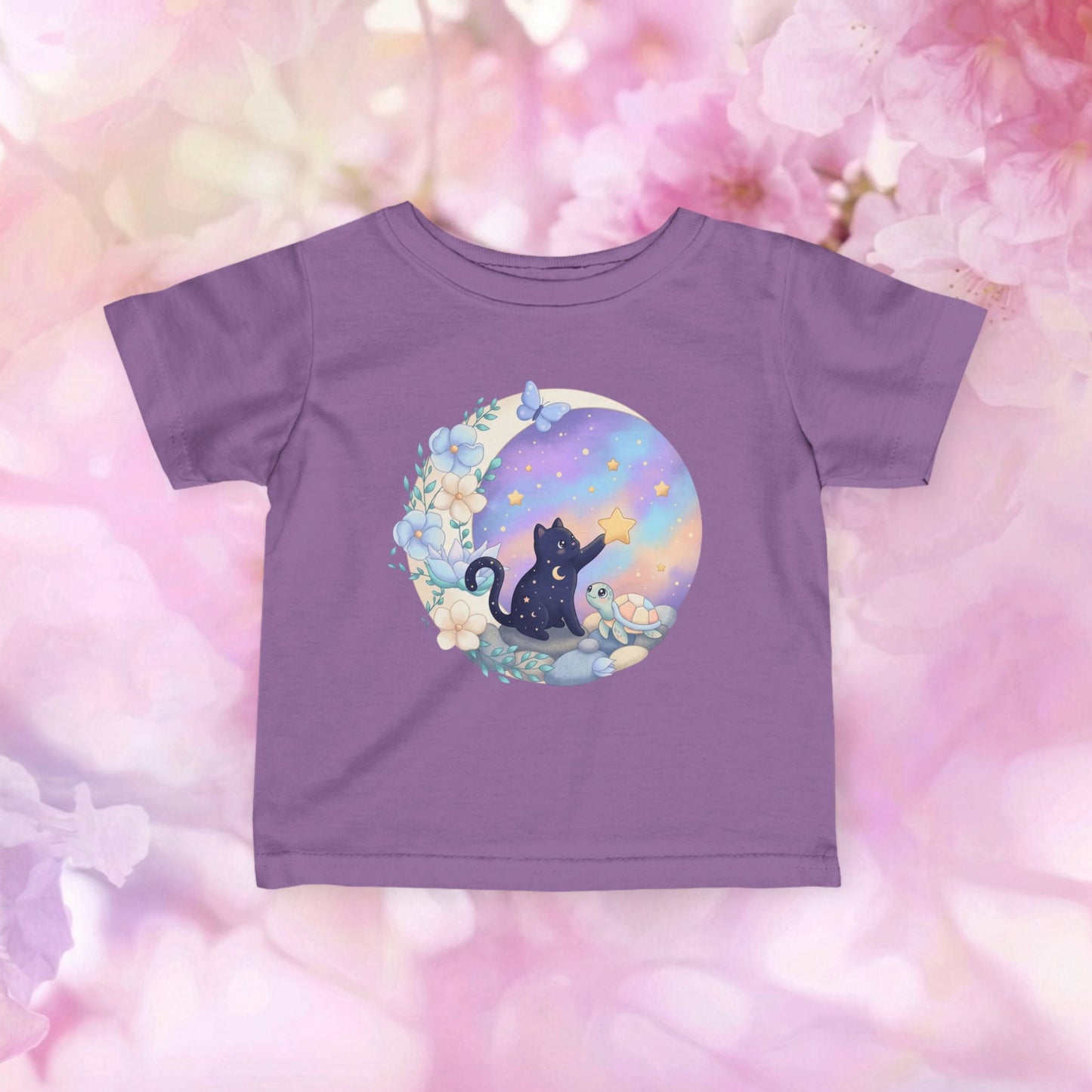 Starlight Wishes Celestial Cat & Turtle - Infant Fine Jersey Tee