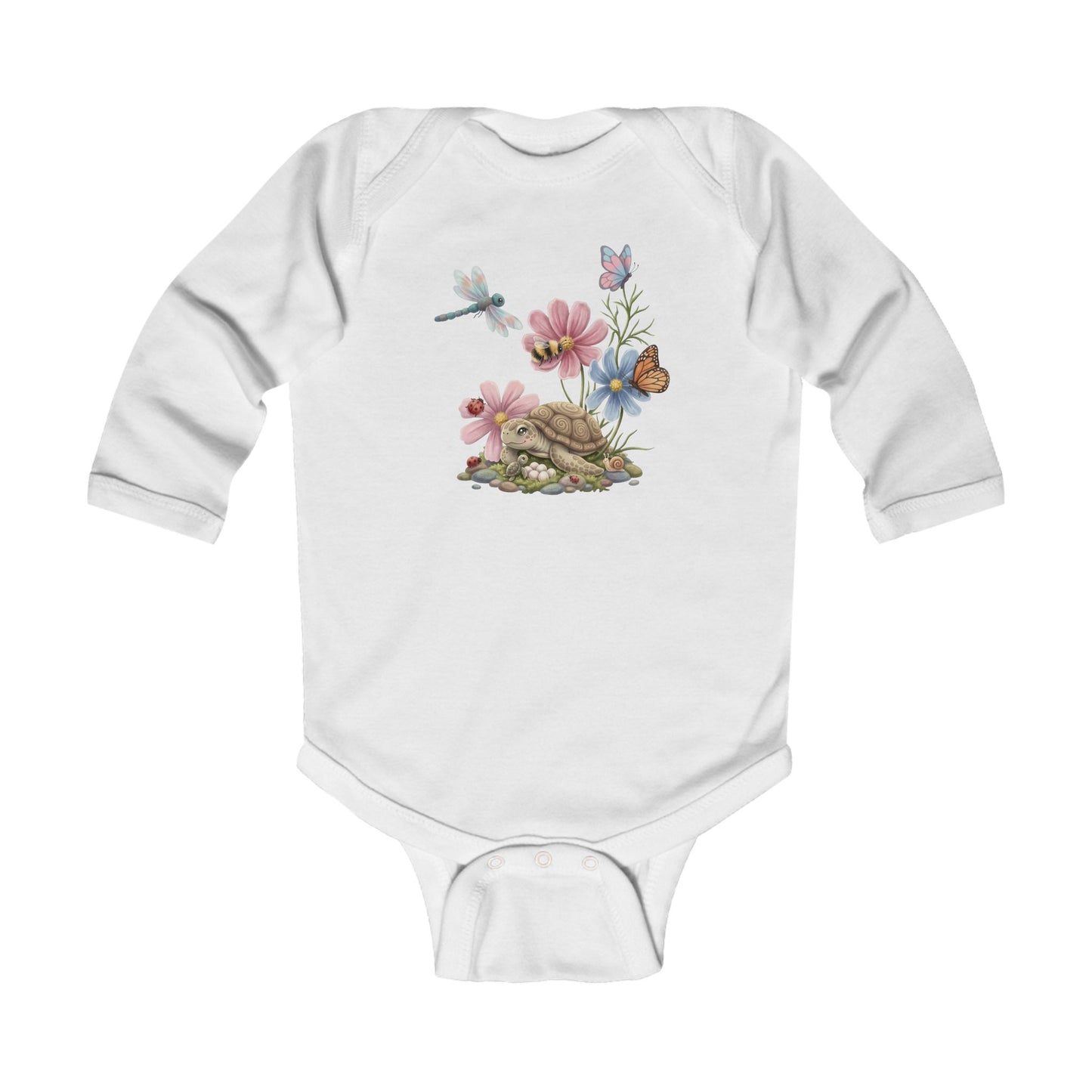 Garden Discoveries Turtle & Friends - Infant Long-Sleeve Bodysuit