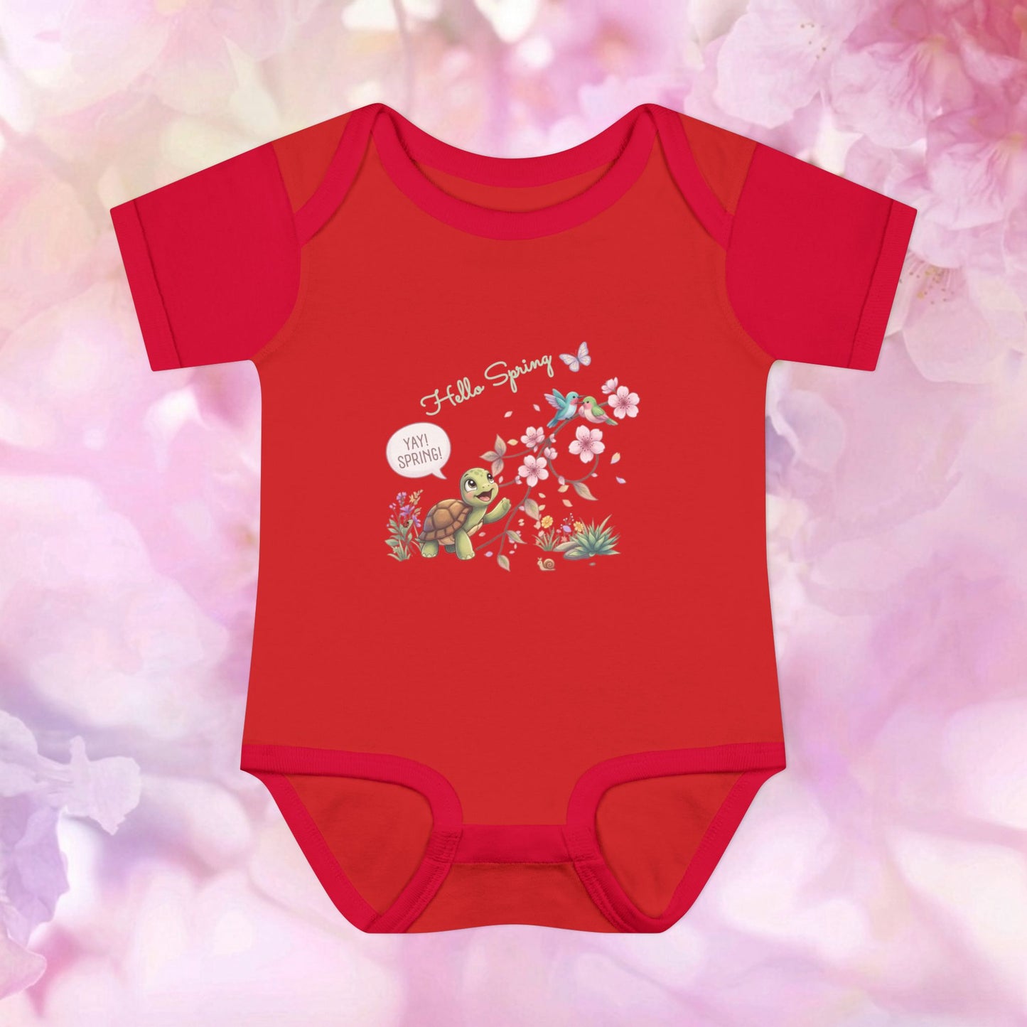 Yay! Spring! Turtle & Blossoms - Infant Baby Bodysuit