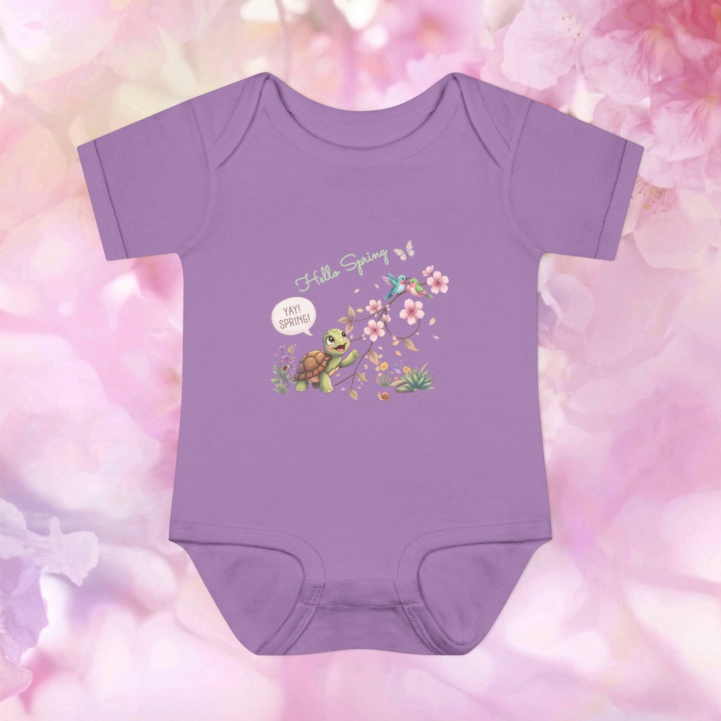 Yay! Spring! Turtle & Blossoms - Infant Baby Bodysuit