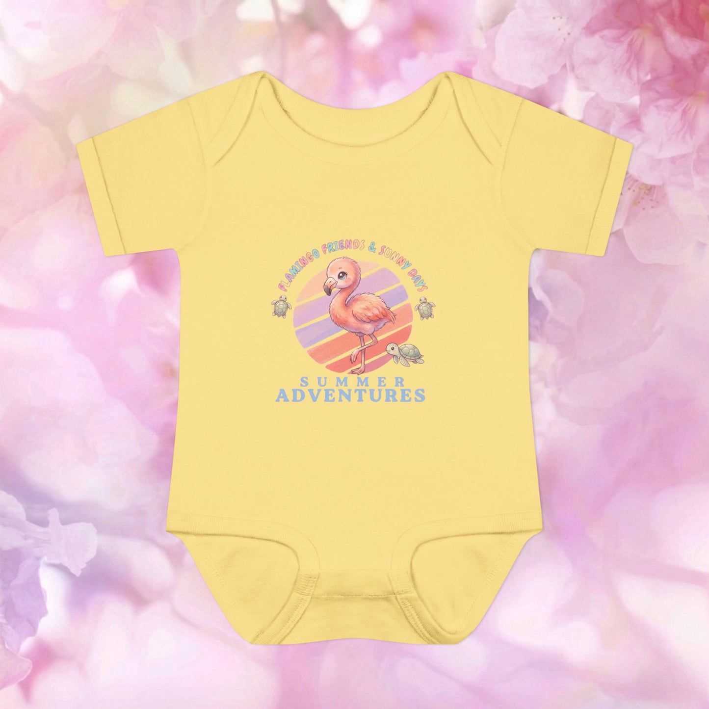 Summer Adventures Flamingo & Turtle - Infant Baby Bodysuit