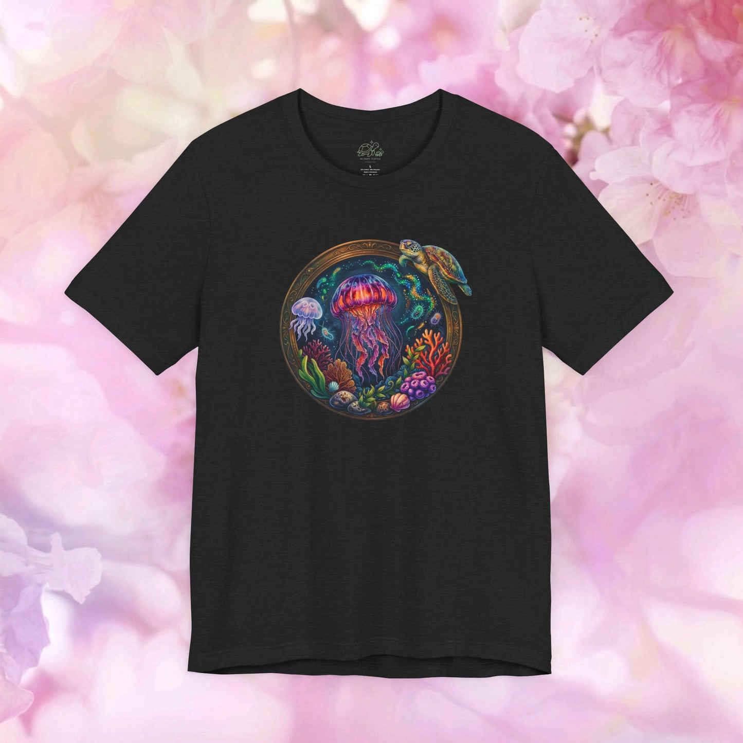 "Deep Sea Wonder" Jellyfish & Turtle Unisex Jersey Tee