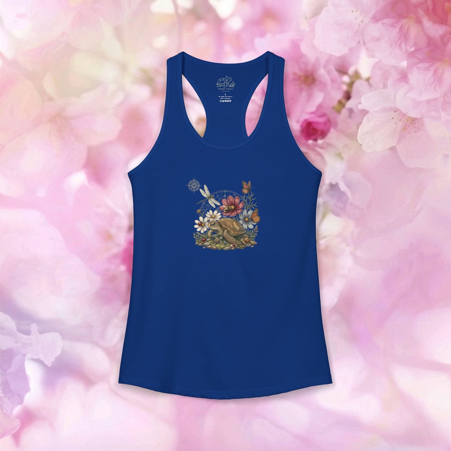 Wildflower Bouquet Turtle - Women's Racerback Tank Top