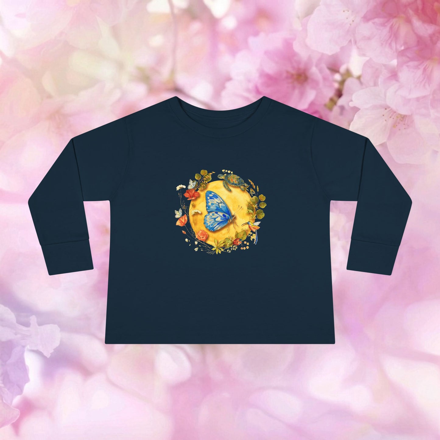 Midnight Wings Butterfly & Turtle – Toddler Long-Sleeve Tee