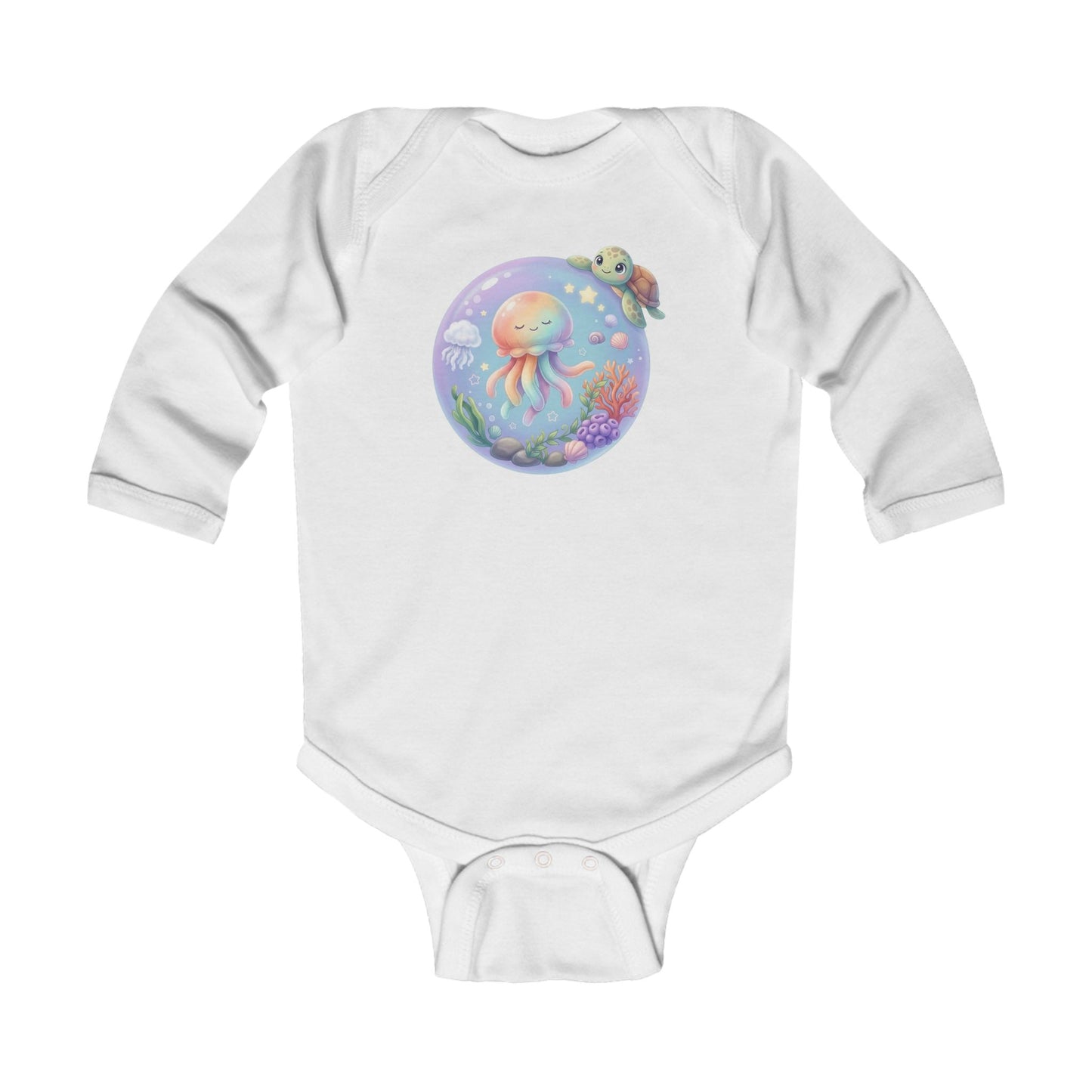 Deep Sea Magic Jellyfish & Turtle - Infant Long-Sleeve Bodysuit
