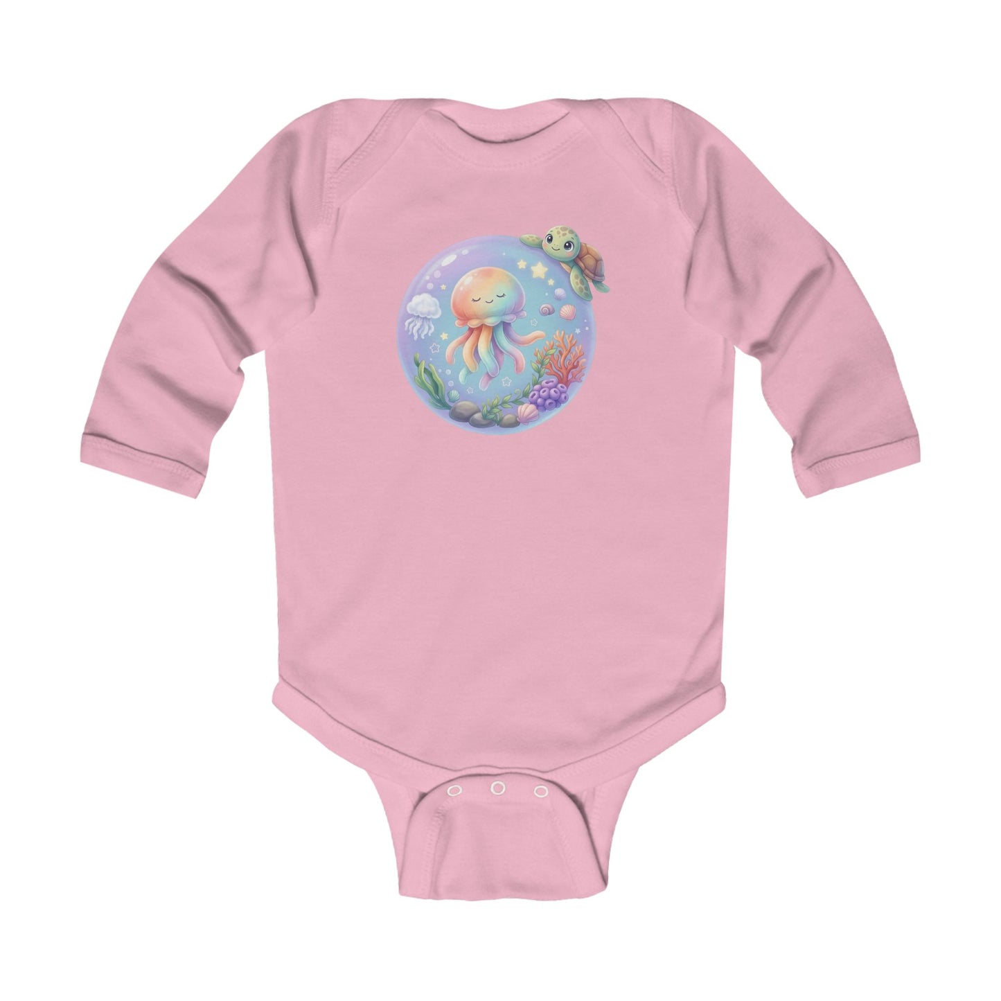 Deep Sea Magic Jellyfish & Turtle - Infant Long-Sleeve Bodysuit