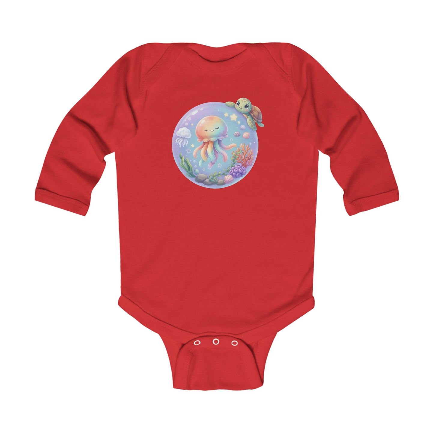 Deep Sea Magic Jellyfish & Turtle - Infant Long-Sleeve Bodysuit