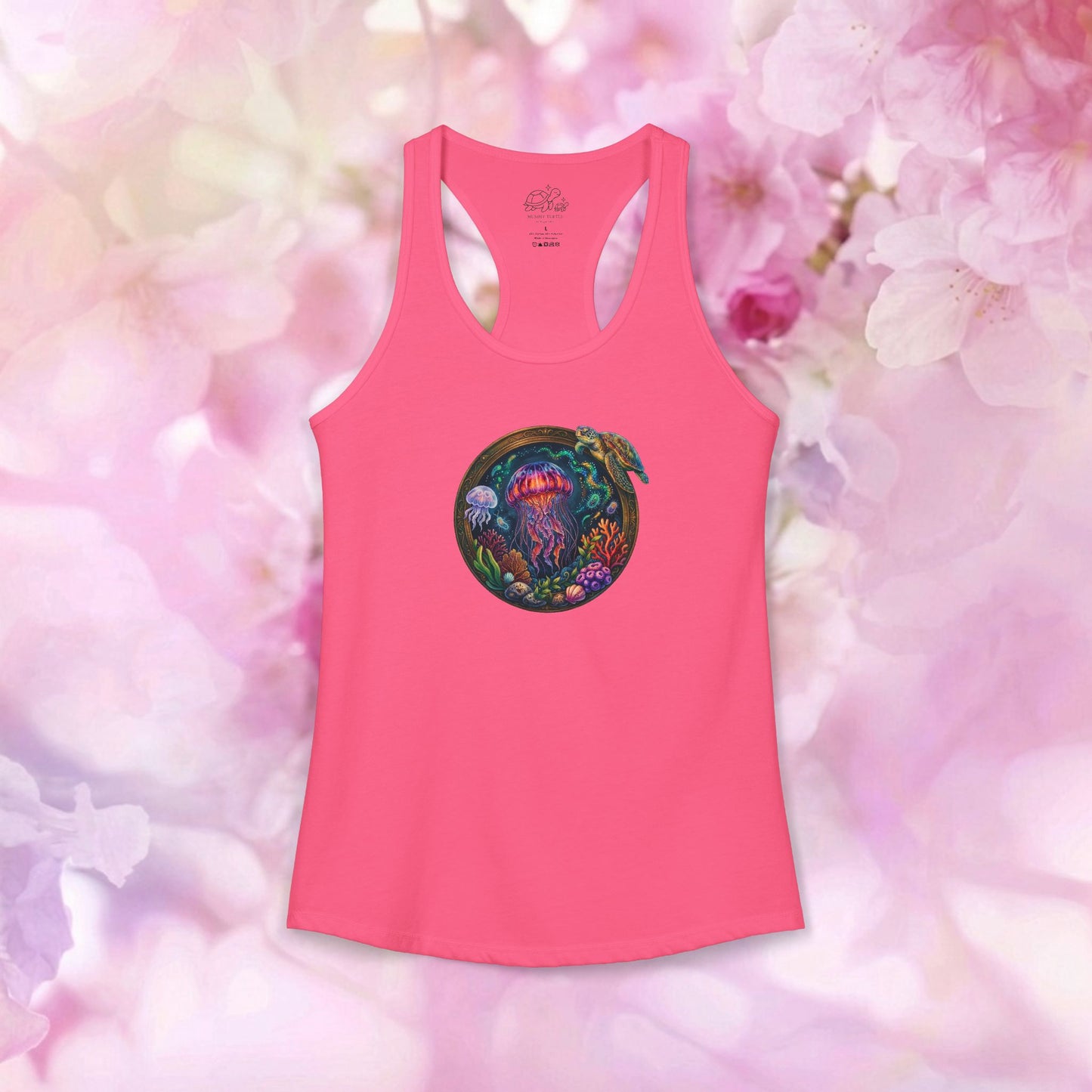 Deep Sea Explorer Jellyfish & Turtle - Women's Racerback Tank Top