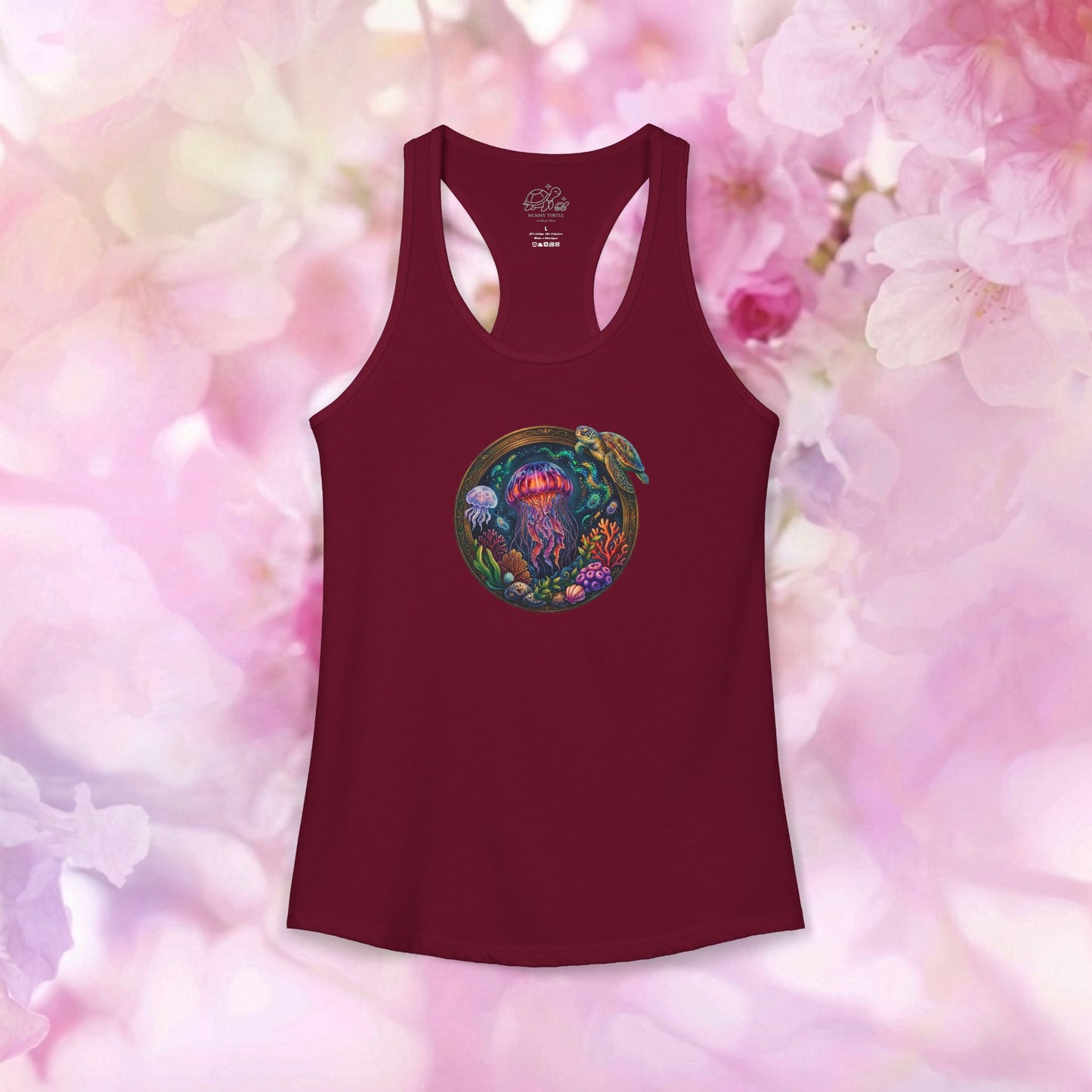 Deep Sea Explorer Jellyfish & Turtle - Women's Racerback Tank Top